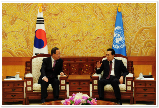 The President discusses N. Korea''s Missile launch with UN Chief